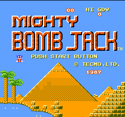 Mighty Bomb Jack (USA) Title Screen